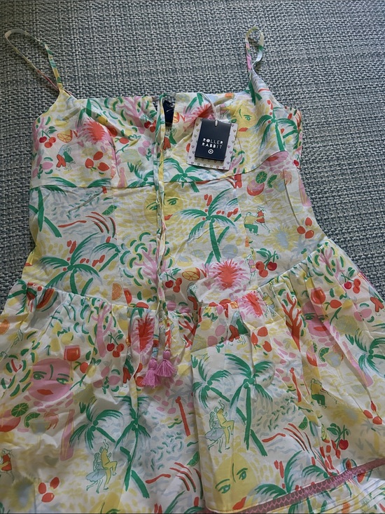 Roller Rabbit Dresses & Skirts - Roller Rabbit Yellow, Green & Pink Tropical Spaghetti-Strap Dress
